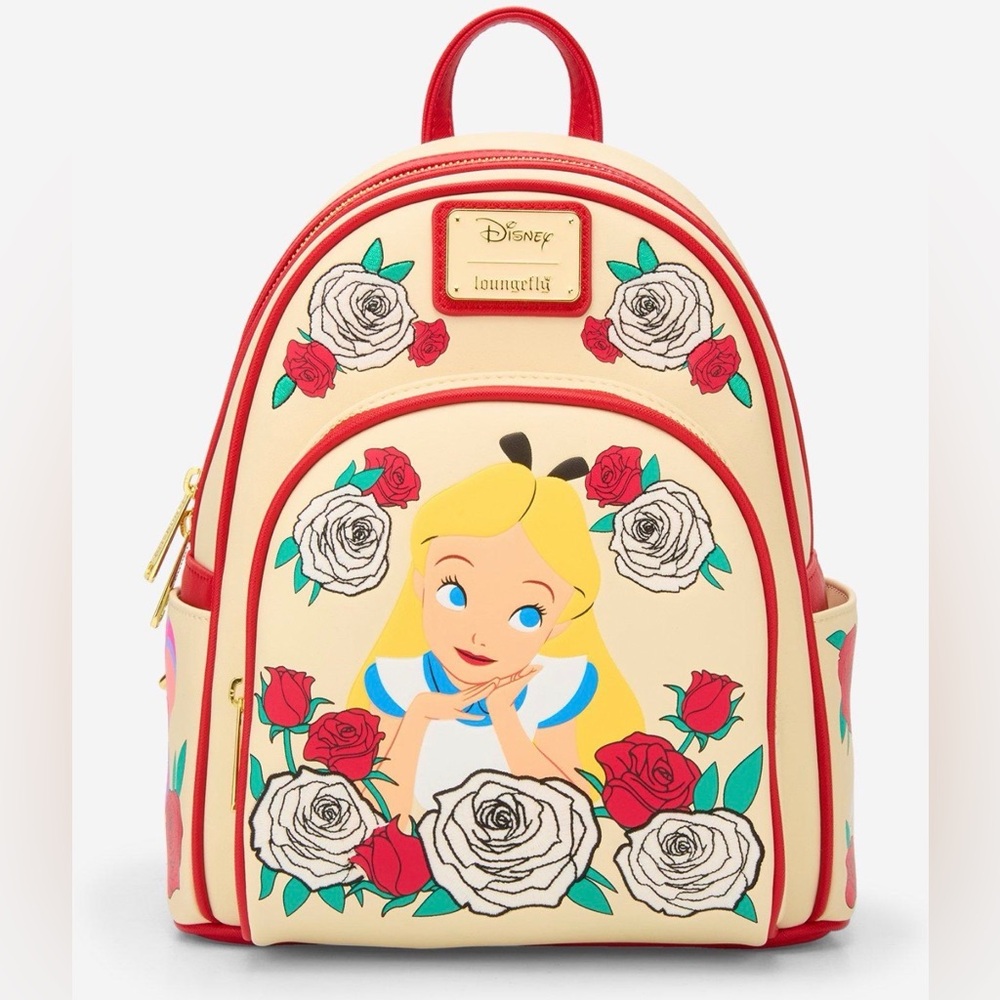 New Loungefly Disney Alice in Wonderland Color Changing Roses Mini Backpack